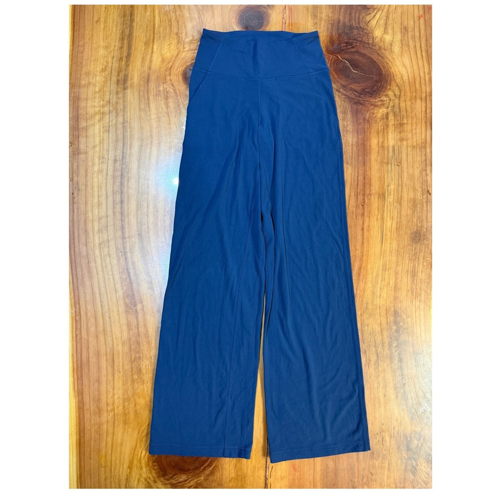 Lululemon Women's Align High Rise Wide Leg Pants 6 Navy Nulu Soft Comfy D4-22